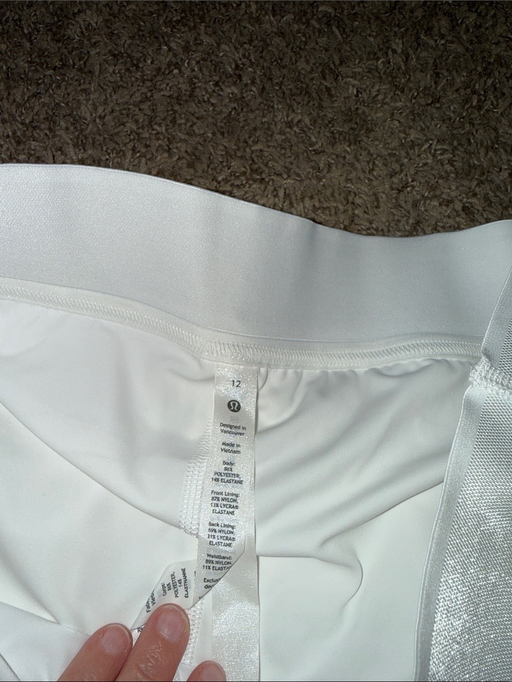 White Layered Tennis Skirt lululemon sz 12 nwt - Picture 4 of 6